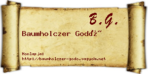 Baumholczer Godó névjegykártya